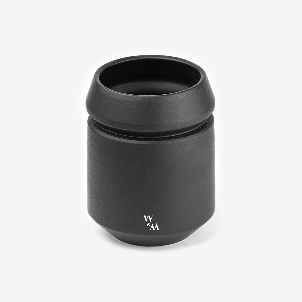 Black Double-Walled Ceramic Mug by Wolf Miu