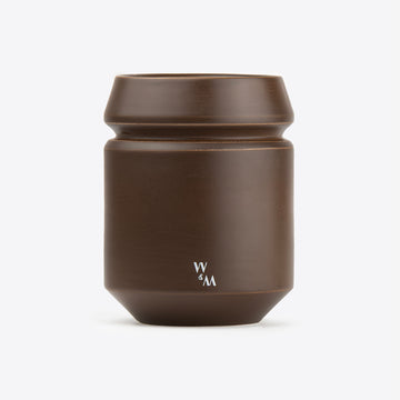 Brown Double-Walled Ceramic Mug by Wolf Miu