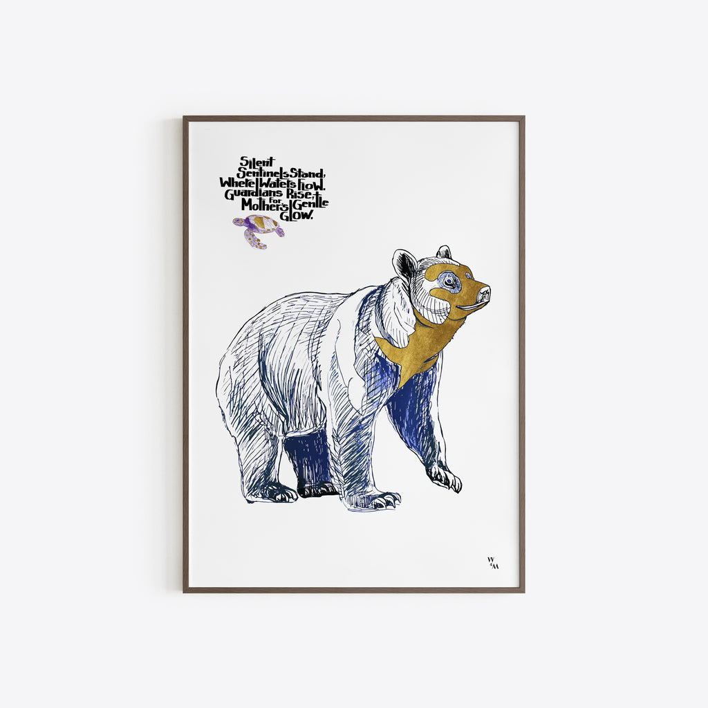 Art Prints Illustration Bear by Wolf Miu