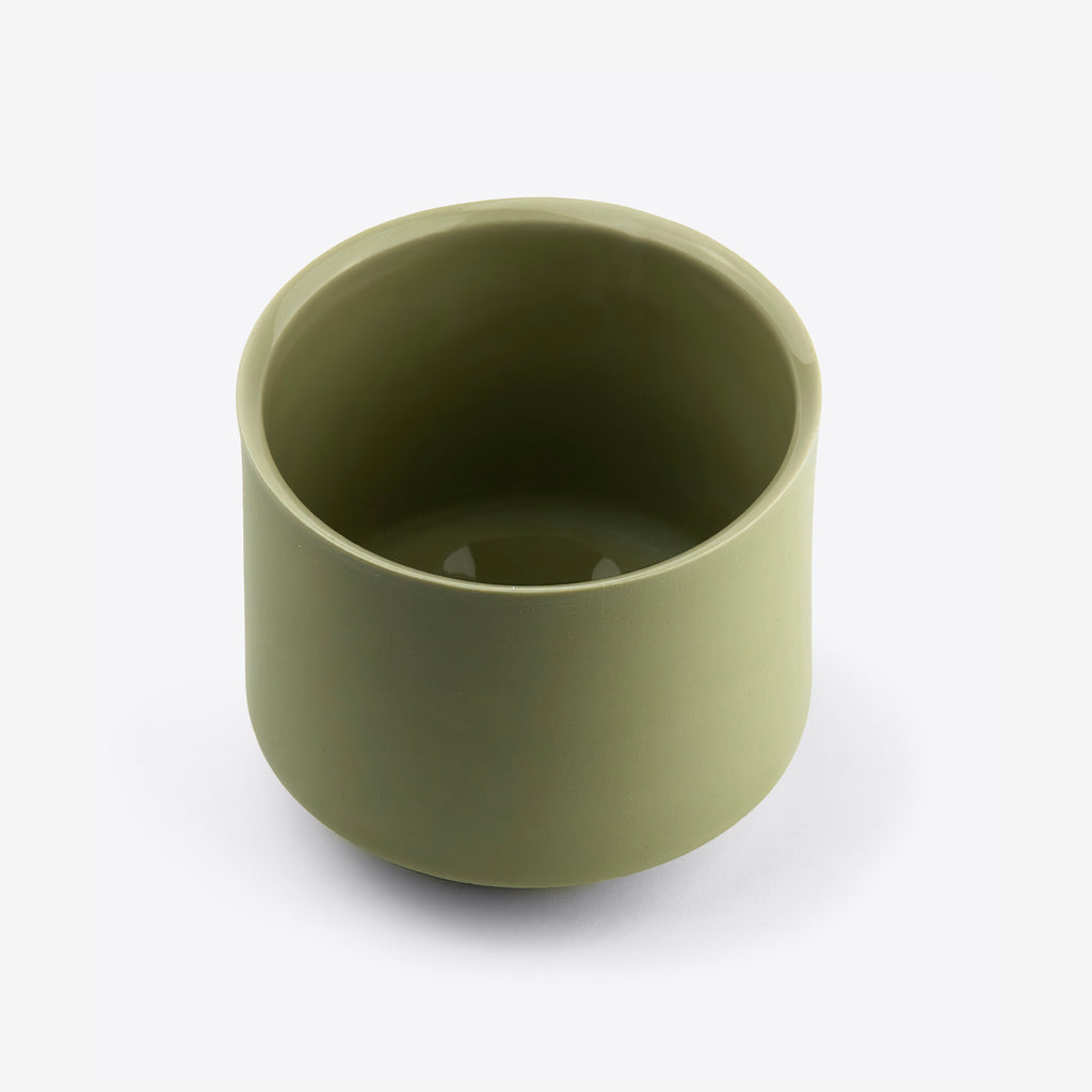 Moss Green Porcelain Coffee & Tea Cup by Wolf Miu