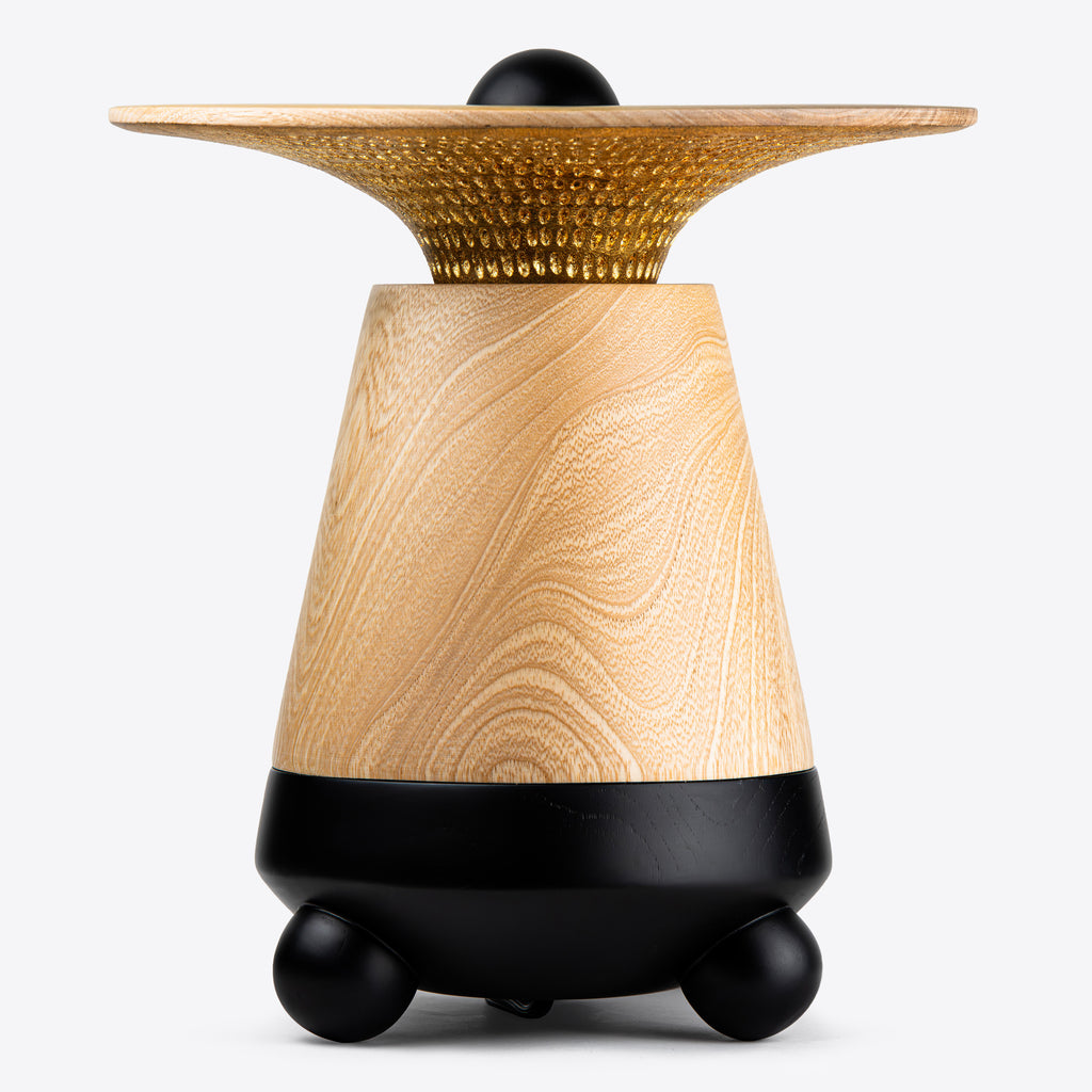 Tepui - Gold & Wood Table Lamp by Wolf & Miu - Lighting Sculpture