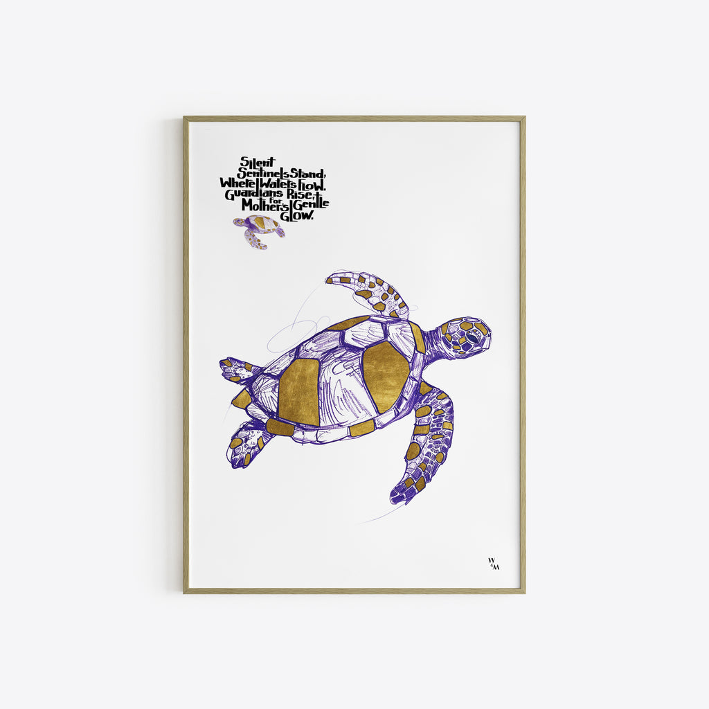 Art Prints Illustration Turtle by Wolf Miu